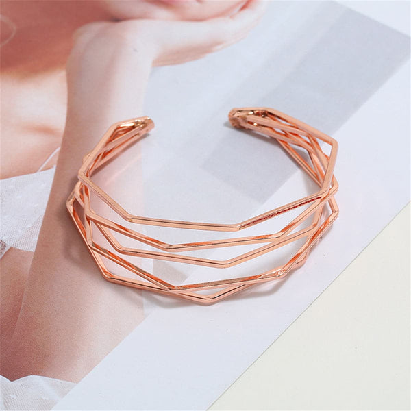 Rose Goldtone Angle Layer Cuff