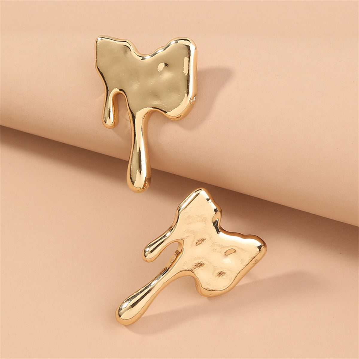 18K Gold-Plated Melted Geometric Stud Earrings