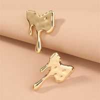 18k Gold-Plated Melted Geometric Stud Earrings