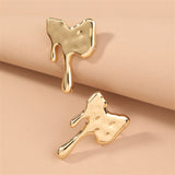 18k Gold-Plated Melted Geometric Stud Earrings