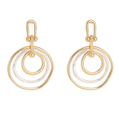 Two-Tone Ripple Drop Earrings