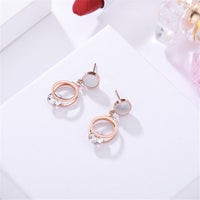 cubic zirconia & 18k Rose Gold-Plated Clipped Drop Earring - streetregion