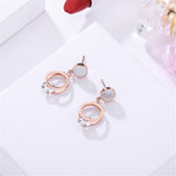 cubic zirconia & 18k Rose Gold-Plated Clipped Drop Earring - streetregion