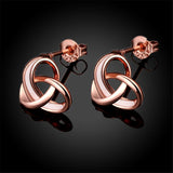 Rose Goldtone Celtic Knot Stud Earrings - streetregion