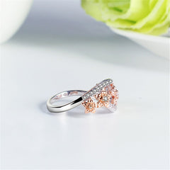 Cubic Zirconia & Two-Tone Floral Ring