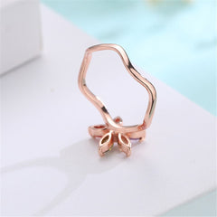 Jewel-Tone Crystal & 18k Rose Gold-Plated Floral Weave Ring - streetregion