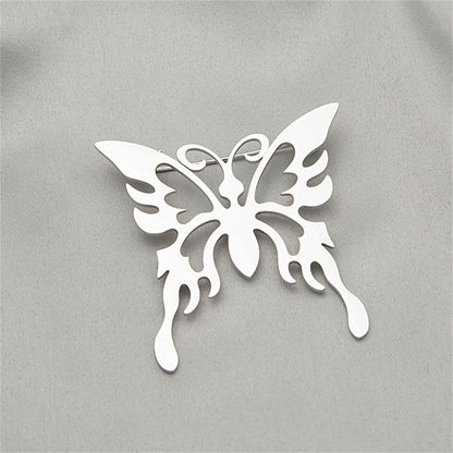 Silver-Plated Butterfly Brooch, silver brooch pin, vintage-inspired design, side view