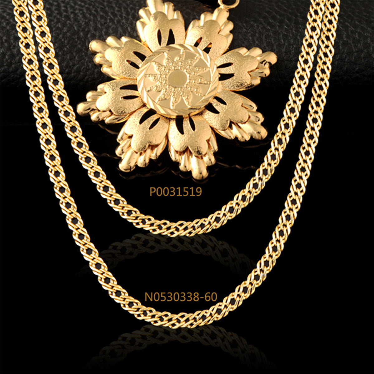 18K Gold-Plated Open Flower Pendant Necklace, gold pendant necklace for women, vintage-inspired design, styled look