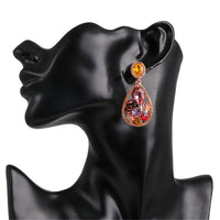 Multicolor Crystal & Cubic Zirconia Clustered Teardrop Earrings