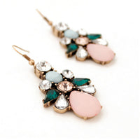Pink Cubic Zirconia & 18k Gold-Plated Prong-Set Drop Earrings