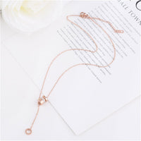 Cubic Zirconia & 18k Rose Gold-Plated Coil Ring Pendant Necklace
