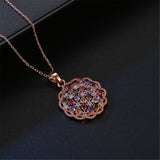 Jewel-Tone Cubic Zirconia & 18k Rose Gold-Plated Pav¨¦ Necklace - streetregion