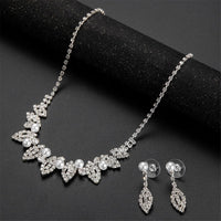 Imitation Pearl & Cubic Zirconia Eyes Statement Necklace Set