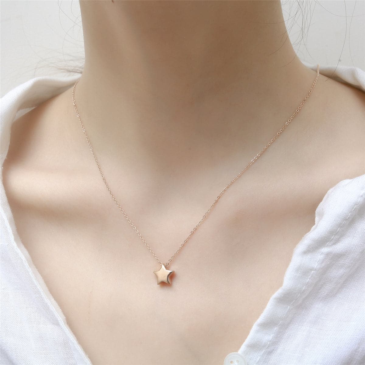 18K Rose Gold-Plated Star Pendant Necklace