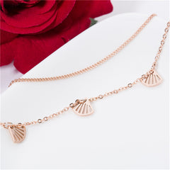 18K Rose Gold-Plated Gingko Leaves Charm Bracelet