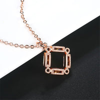 Yellow Crystal & 18k Rose Gold-Plated Rhombus Pendant Necklace