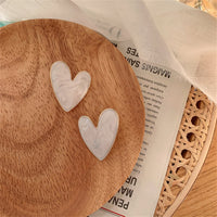 Ivory Enamel & 18k Gold-Plated Heart Stud Earrings