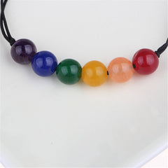 Rainbow Agate & Black Adjustable Beaded Bracelet