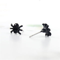 Black Spider Stud Earrings - streetregion