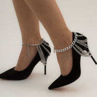Silvertone Figaro Layered Tassel Anklet