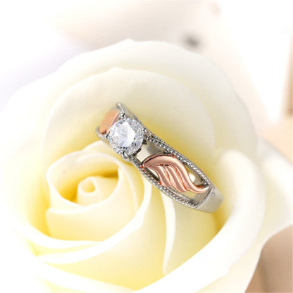 Crystal and Two-Tone Floral Ring, jewelry gift sets for women, dainty minimalist design, lifestyle look