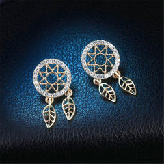Cubic Zirconia & 18K Gold-Plated Dream Catcher Drop Earrings