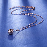18k Rose Gold-Plated Ball Pendant Necklace - streetregion