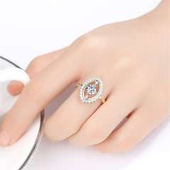 Cubic Zirconia & 18K Gold-Plated Eye Ring