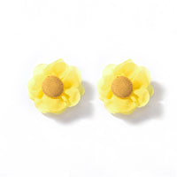 Yellow Floral Stud Earrings