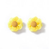 Yellow Floral Stud Earrings