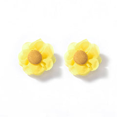 Yellow Floral Stud Earrings