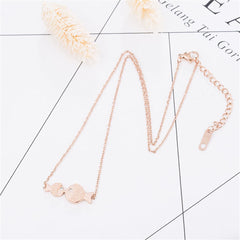 Cubic Zirconia & 18K Rose Gold-Plated Fish Pendant Necklace