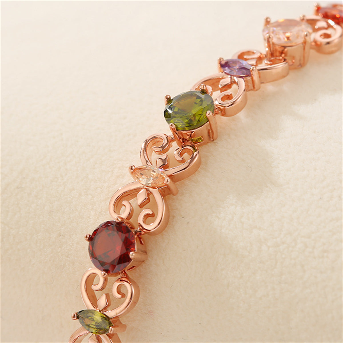 Crystal and 18K Rose Gold-Plated Butterfly Bracelet, rose gold bracelet for women, vintage-inspired design, lifestyle look