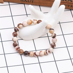 Zebra Jasper Beaded Stretch Bracelet