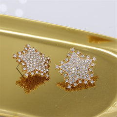 Cubic Zirconia & 18K Gold-Plated Petite Star Stud Earrings