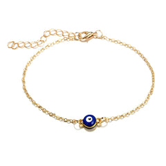 Royal Blue & 18K Gold-Plated Evil Eye Charm Anklet