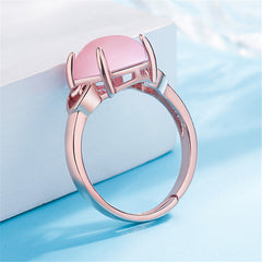 Rose Quartz & 18K Rose Gold-Plated Adjustable Ring