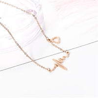 18k Rose Gold-Plated Electrocardiogram & Heart Anklet