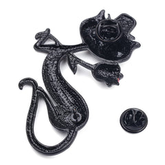 Black Elegant Cat Brooch - streetregion