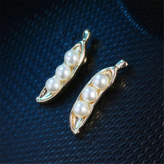 Pearl & 18K Gold-Plated Pea Stud Earrings