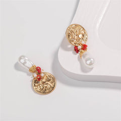 Pearl & Resin 18K Gold-Plated Unicorn Drop Earrings