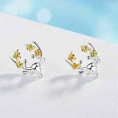 Silver-Plated & 18k Gold-Plated Deer Stud Earrings - streetregion