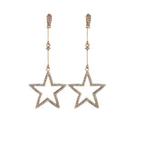 cubic zirconia & 18k Gold-Plated Hollow Star Drop Earrings - streetregion
