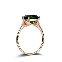 Green Crystal & Cubic Zirconia Princess-Cut Ring - streetregion