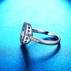 Cubic Zirconia & Silver-Plated Open Round Ring