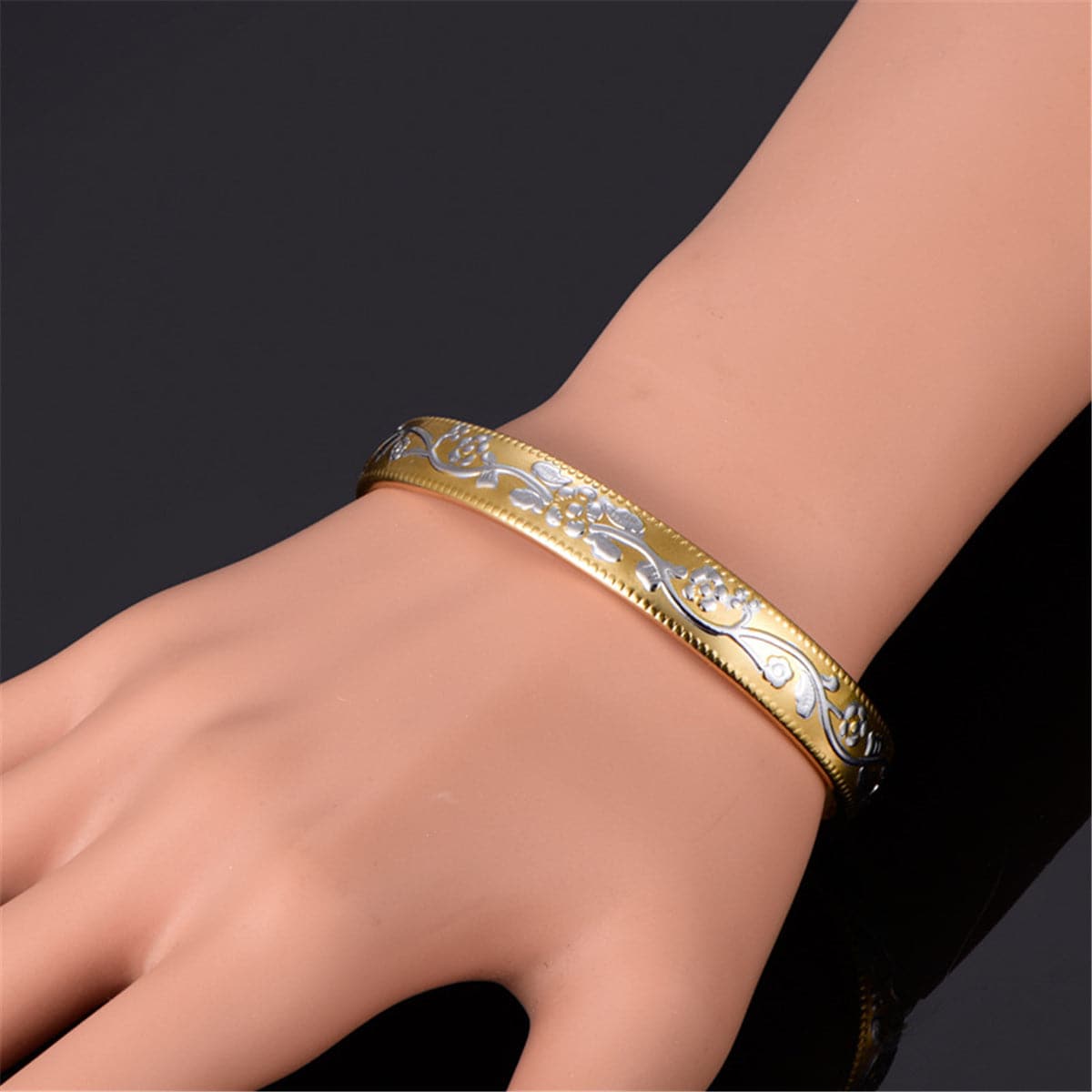 Two-Tone Floral Cuff