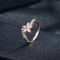 Crystal & Cubic Zirconia Clover Ring