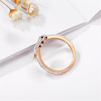cubic zirconia & 18k Rose Gold-Plated Snake Ring - streetregion