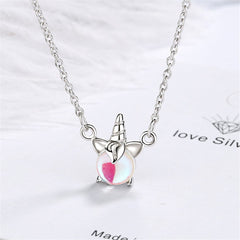 Blue Crystal & Cubic Zirconia Unicorn Pendant Necklace