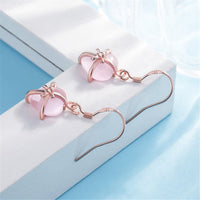 Rose Quartz & 18k Rose Gold-Plated Bezel Drop Earrings